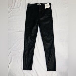 Abercrombie & Fitch Shiny Black High Rise Pants